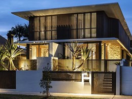 Timber look battens envelope luxury townhouse in Manly