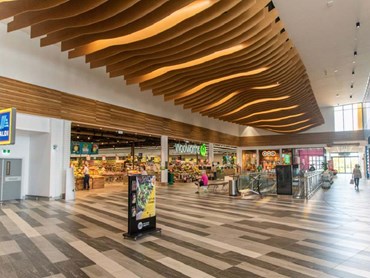 SUPAWOOD WAVE BLADES create an eye-catching suspended ceiling feature