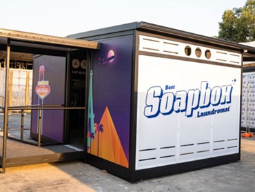 Delta insulated panels are used to build the Soapbox laundromats