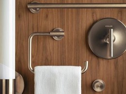 Kohler bathroom accessories in precious metal finishes