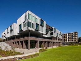 Breath-taking aesthetics achieved with unique timber linings at Macquarie University Graduation Hall
