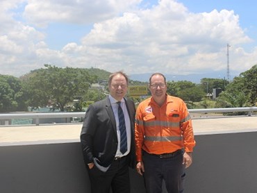 Boon Edam Managing Director Michael Fisher, left, with Troy Ware, Director, Port Moresby Electrical
