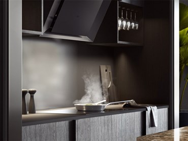 The rangehood soaks up oil fumes, steam and smells from cooking