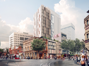 PBD have proposed to demolish the existing 3-4 storey commercial buildings at 746-750A George Street to make way for a new 14-storey hotel with a three storey retail podium and an 11-storey tower element.
