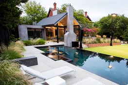Landscape design enhances the architecture of an impressive Melbourne home