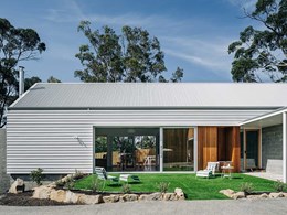 Linea Weatherboard-clad holiday home fits naturally into Tasmanian beach community
