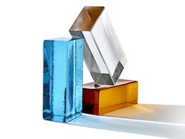 Poesia solid glass bricks in 5 colours for light-filled interiors