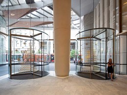 Revolving doors at Sydney tower push the limits of frameless glass design