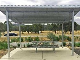 Furphy supplies shelter, picnic setting and litter receptacles at Glenrowan rest area on Hume Highway