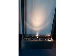 Stainless steel and glass contemporary water features available from Infinity Trading