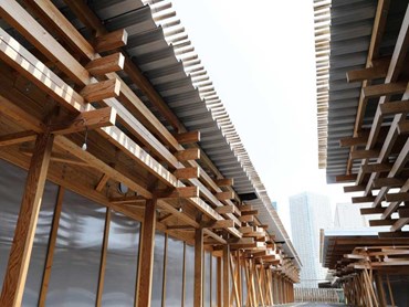 The Olympic Village Plaza is built from ‘borrowed’ sustainable timber 