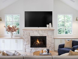 Traditional design meets modern efficiency at Melbourne home with a Lopi gas fireplace 