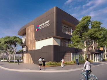 Melbourne architecture firm, ClarkeHopkinsClarke (CHC), has unveiled a new approach to educational design with the recent opening of Bendigo TAFE&rsquo;s Health and Community Centre of Excellence, translating health care and educational pedagogy into the built environment. Image: Supplied

