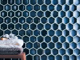 Academy Tiles releases glossy hexagonal mosaics featuring a concave surface