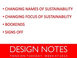 Design notes for week 47/2023 from Tone on Tuesday