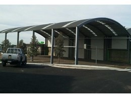 New curved roof shelter for north Melbourne school