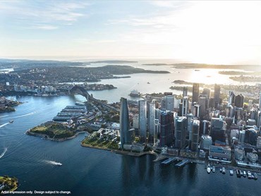 Aerial view of the One Sydney Harbour development