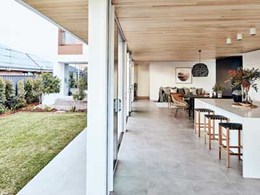 Glosswood timber lining connects indoors and outdoors at MBA-designed home