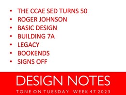 Design notes for week 48/2023 from Tone on Tuesday