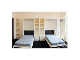 Wall mounted fold away beds from Germaine's Furniture installed at Northern Melbourne Institute of Technology