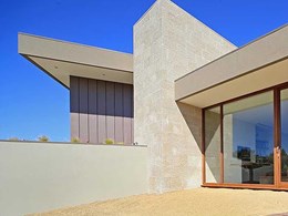 Material palette inspired by landscape at Mornington Peninsula beach home