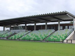 Grandstand roofing at Maitland Sports Ground features ARAMAX FreeSpan
