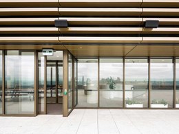 Record sliding door operators help provide controlled access to Zurich Tower rooftop
