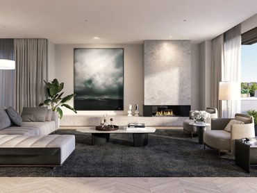 The penthouse living room at ESSENCE
