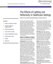 The effects of lighting and reflectivity in healthcare settings 