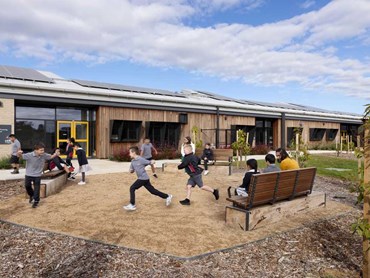 The landscaping at Wollert Primary School encourages outdoor activity