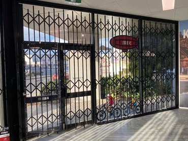 Trek Bicycles storefront featuring ATDC's S06 commercial expanding security doors