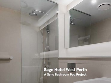 Sync bathroom pods at Sage Hotel
