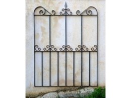 Wrought iron garden gate available from Farmweld