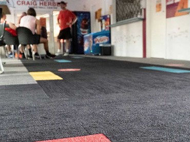 GH Commercial's repurposed carpet tiles at the YMCA Newtown facility