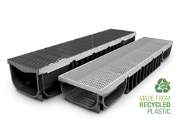 New recycled plastic commercial channel drains made with renewable energy