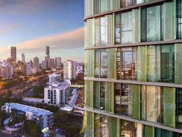 The 24-storey Lotus Tower complex features apartments, penthouses and townhouses