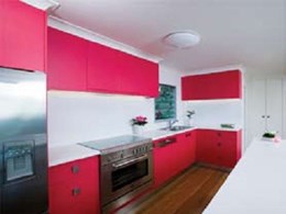 Case Study: Eco chic is the theme in ‘pink kitchen' design at Tullabudgera Valley home