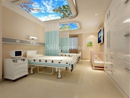 Simulating nature on wall and ceiling panels to speed up patient recovery