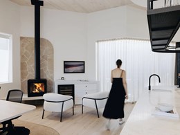 Escea wood fireplace sets the tone for design studio transformation in Adelaide