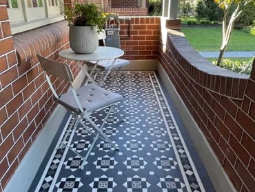 Glasgow tessellated tile pattern on the verandah