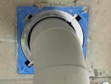 PROMASEAL cast in collars were used for all plastic pipe stack applications 