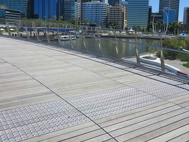 Elizabeth Quay featuring stainless steel tactiles 