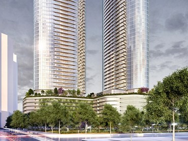 The 8800+ sqm site in Melbourne&#39;s Fishermans Bend, with approval for two towers and 940 apartments
