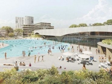 Artist&#39;s impression of Gunyama Park Aquatic and Recreation Centre (Photo: City of Sydney and Andrew Burges Architects with Grimshaw and TCL)
