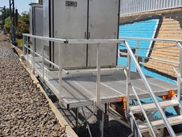 Large KOMBI platform designed for heavy electrical boxes at metro rail project