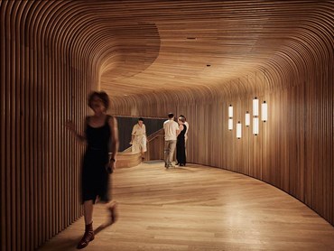 Curved timber is popular due to the visual appeal and fluidity it brings to a space