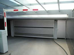Efaflex high speed door installed at residential carpark with low headroom
