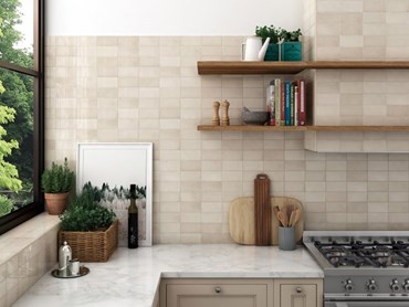 Village is a glossy glazed ceramic wall tile collection