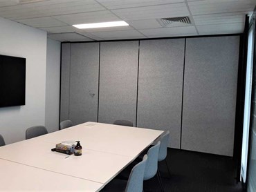 The Series 100 operable wall separating the two meeting spaces