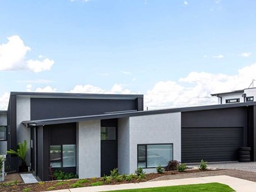 The showstopper home featuring the rugged concrete texture and look of Cemintel Territory Quarry 